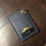 Personalized Passport Wallet – Navy Blue Croco