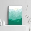 Watercolor Valley Print Art With Handmade Wooden Frame