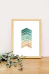 Modern Print Art With Handmade Wooden Frame