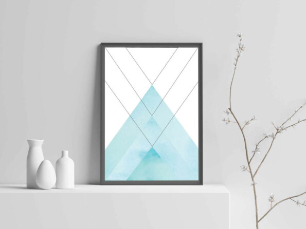 pattern modern print art with Wooden Frame