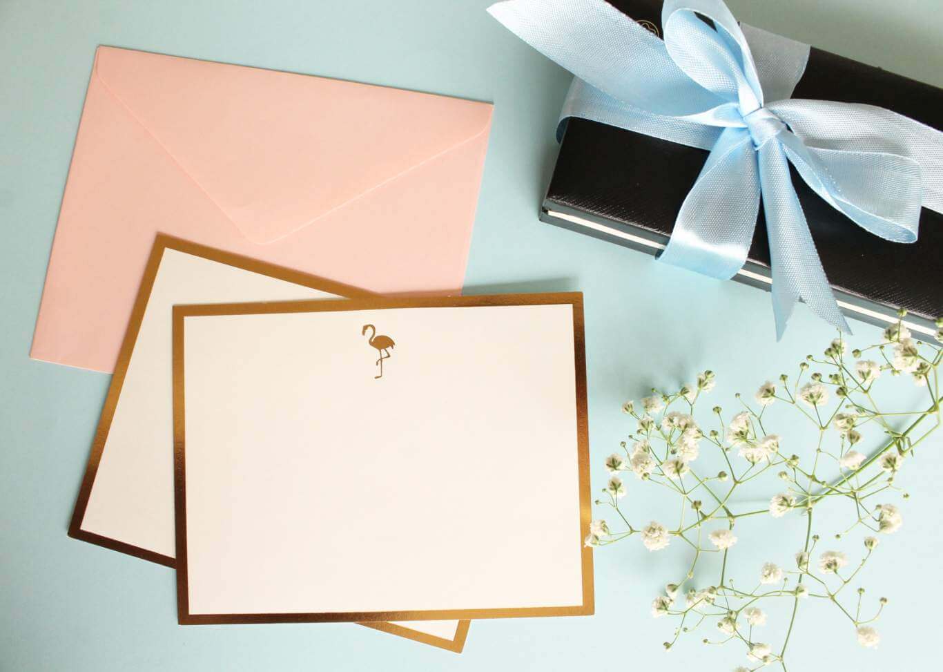 Flamingo Monogram Flat Card + Envelopes – Set 0f 5-2