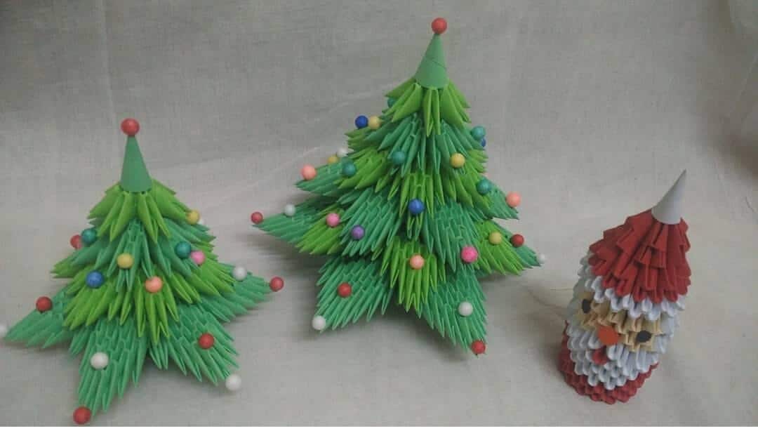 3D Origami Christmas Tree And Mini Santa Wonderwheel Store