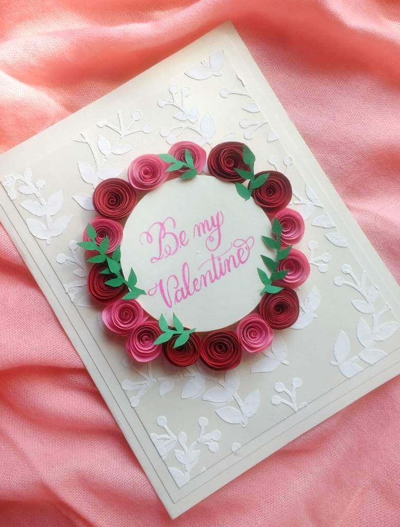 Rose Wreath Valentine’s Day Card