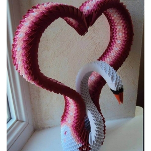 The Big 3D Origami Heart Swan