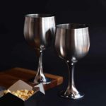Steel Wine Glasses – Pair of 2