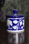 Blue Pottery Blue Floral Round Box