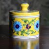 Blue Pottery Terquoise Floral Round Box
