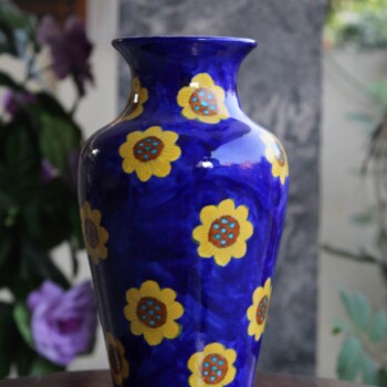 Blue Potter Blue Sun Flower Vase