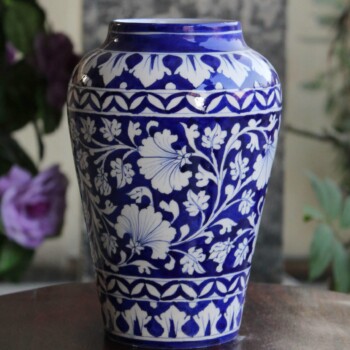 Blue Potter Blue Floral Vase