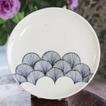 Blue Pottery Whilte Wing Plate