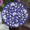 Blue pottery Whilte Leaf Plate