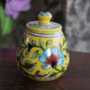 Blue Pottery Terquoise Floral Round Box