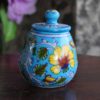 Blue Pottery Blue Floral Round Box