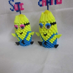 3D Origami And Beads Minion Pair