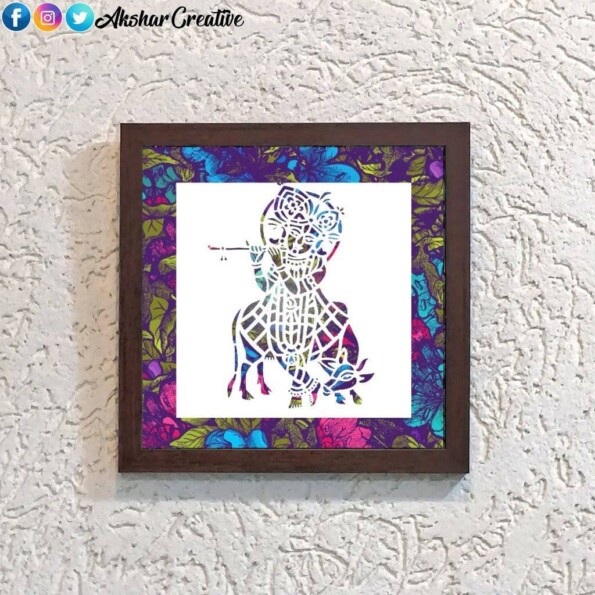 Wonderwheelstore | 25 | Acessf015 Krishna With Cow Stencil Frame