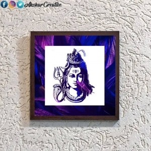 Wonderwheelstore | 25 | Acessf019 Lord Shiva Face Stencil Frame