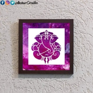Wonderwheelstore | 25 | Acessf020 Purple Ganesha Stencil Frame