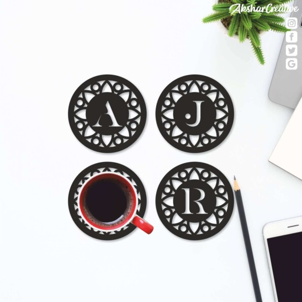 Wonderwheelstore | 27 | Aceco010 Monogram Letter Coaster