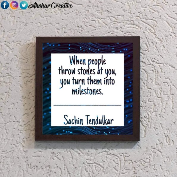 Wonderwheelstore | 28 | Aceqmsf025 Sachin Tendulkar Quote Stencil Frame