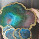 Resin Art Tray with 4 Coasters