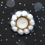 Foam flowers tealight candle holder