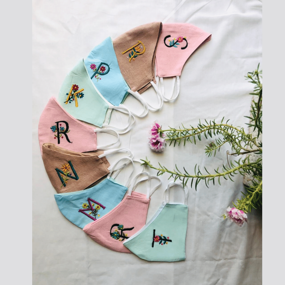 Pastel set of 4 Embroidery Masks