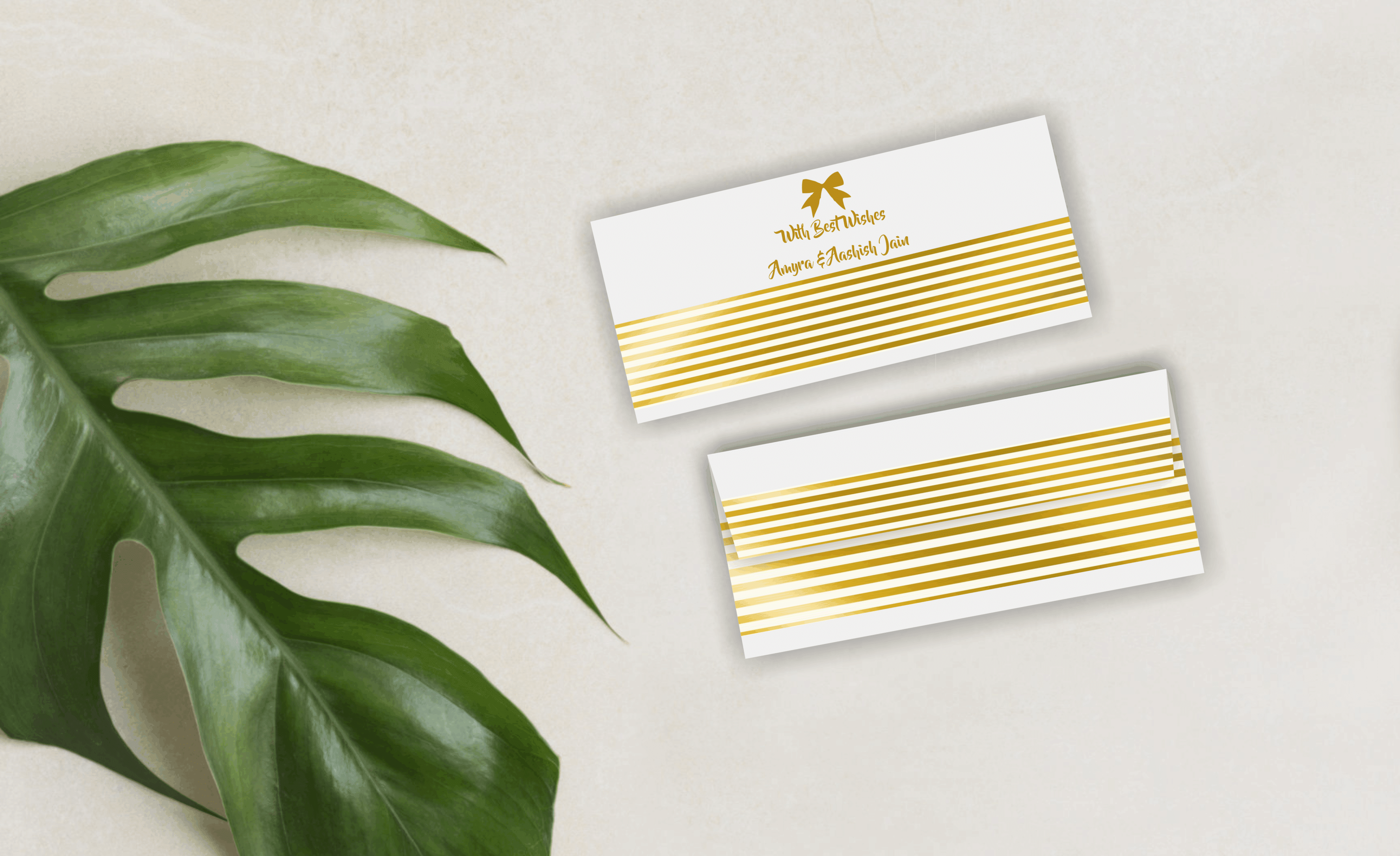 Gold Bow With Stripes Money Gifting Envelopes