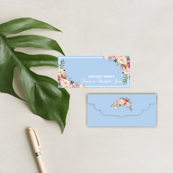 Pastel Floral Powder Blue Curved