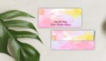 Premium Personalized Pink Water Color Money Envelopes