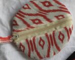 White red print coin pouch