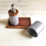 Concrete and Wood Bathroom Accessories