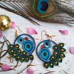 Peacock Quilled Earrings