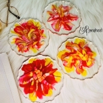 Resin floral coasters