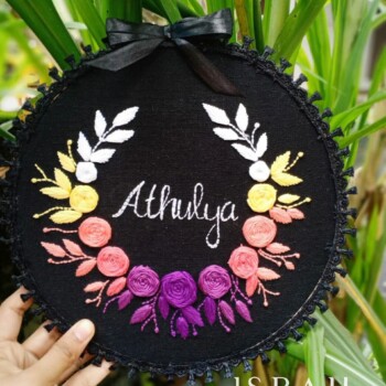 Floral Embroidery With Name.