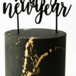 Happy New Year Black Cake Topper