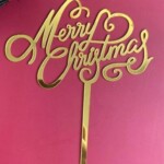 Merry Christmas Gold Cake Topper