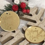 Merry Christmas Acrylic Gift Tags/Ornaments-engraved