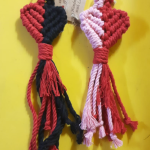 Macrame Heart Bag Charms with metal clutch