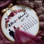 Save the date embroidery calendar Hoop Art