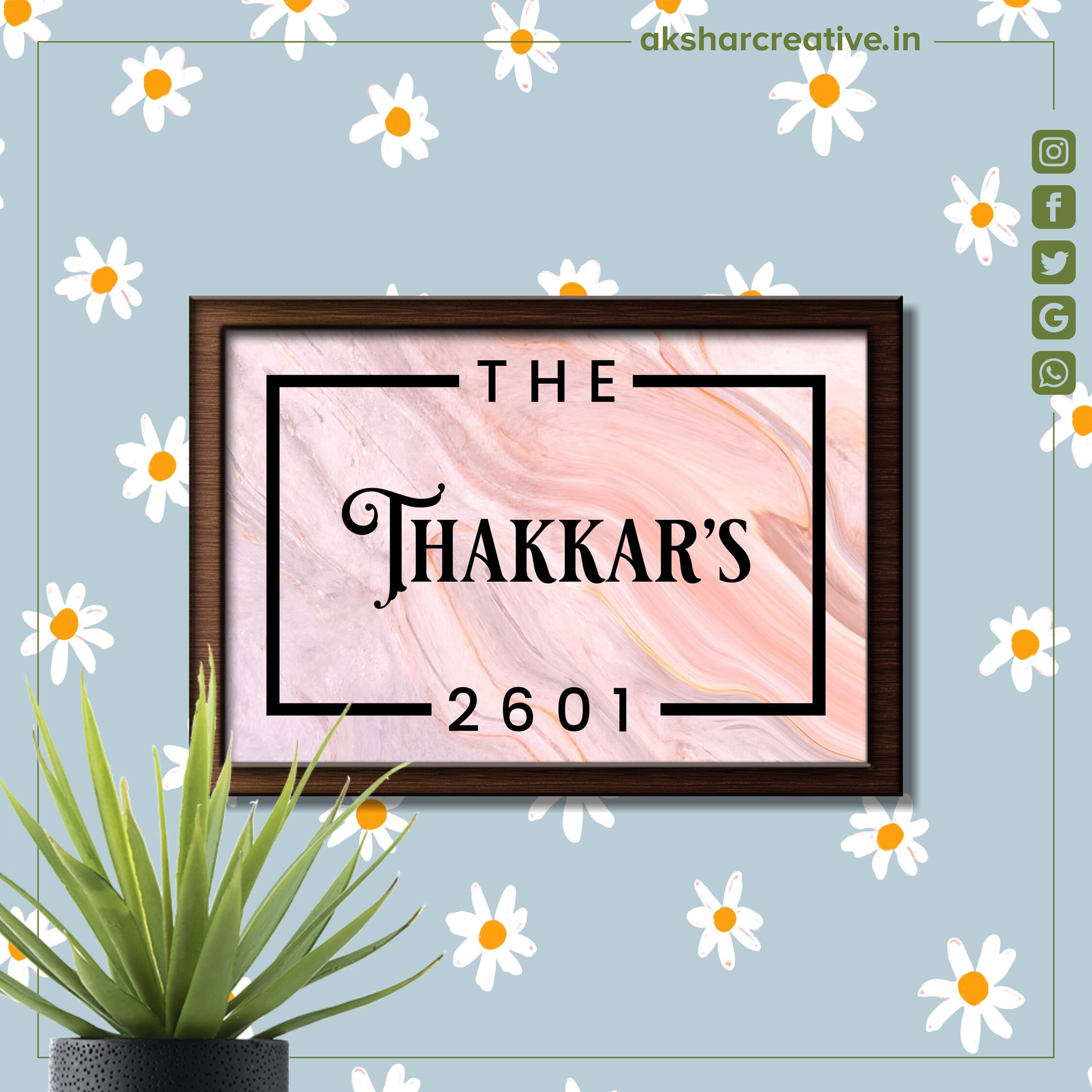 Acetanp009 The Thakkar Acrylic Nameplate