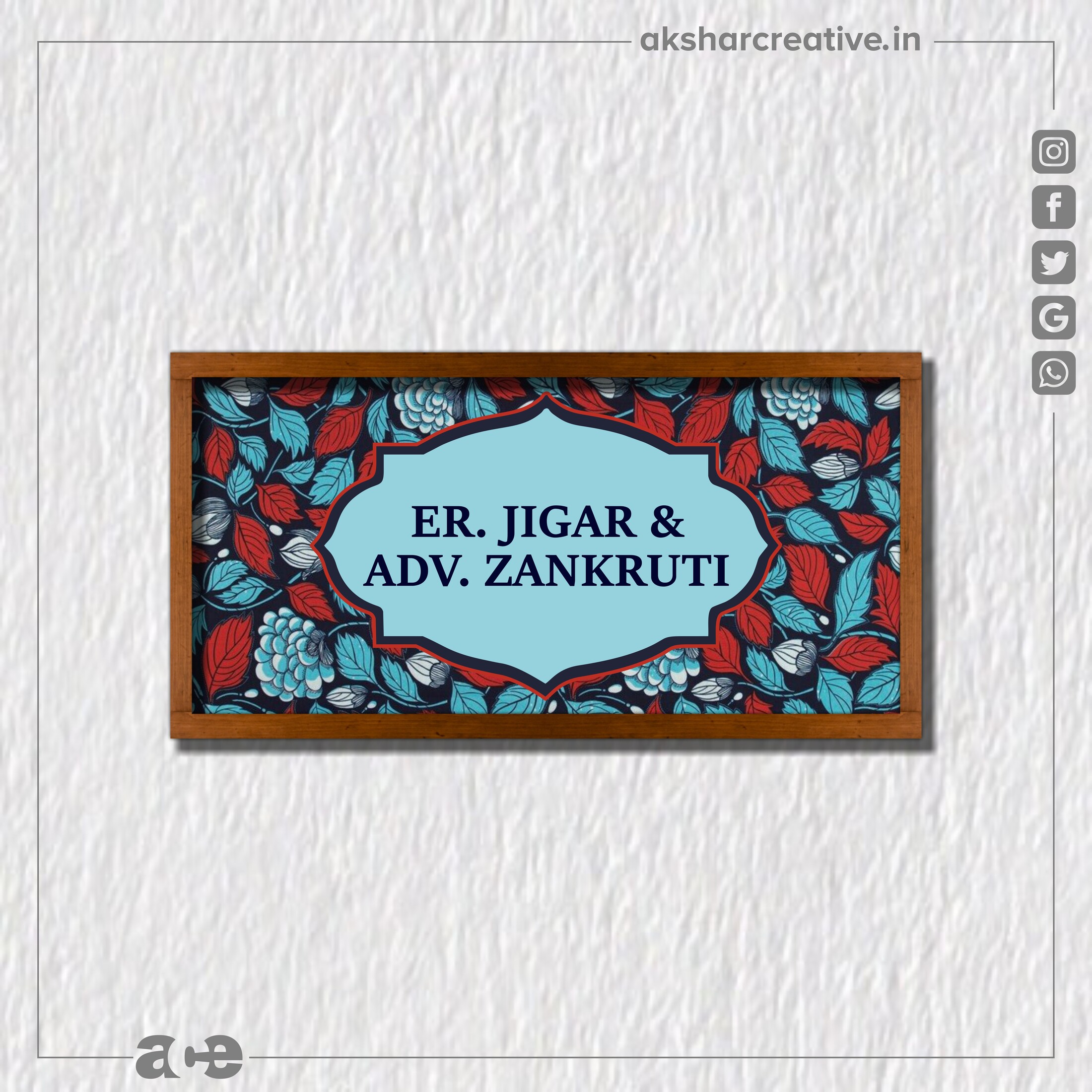 Acetpnp006 Jigar And Zankruti The Printed Nameplate