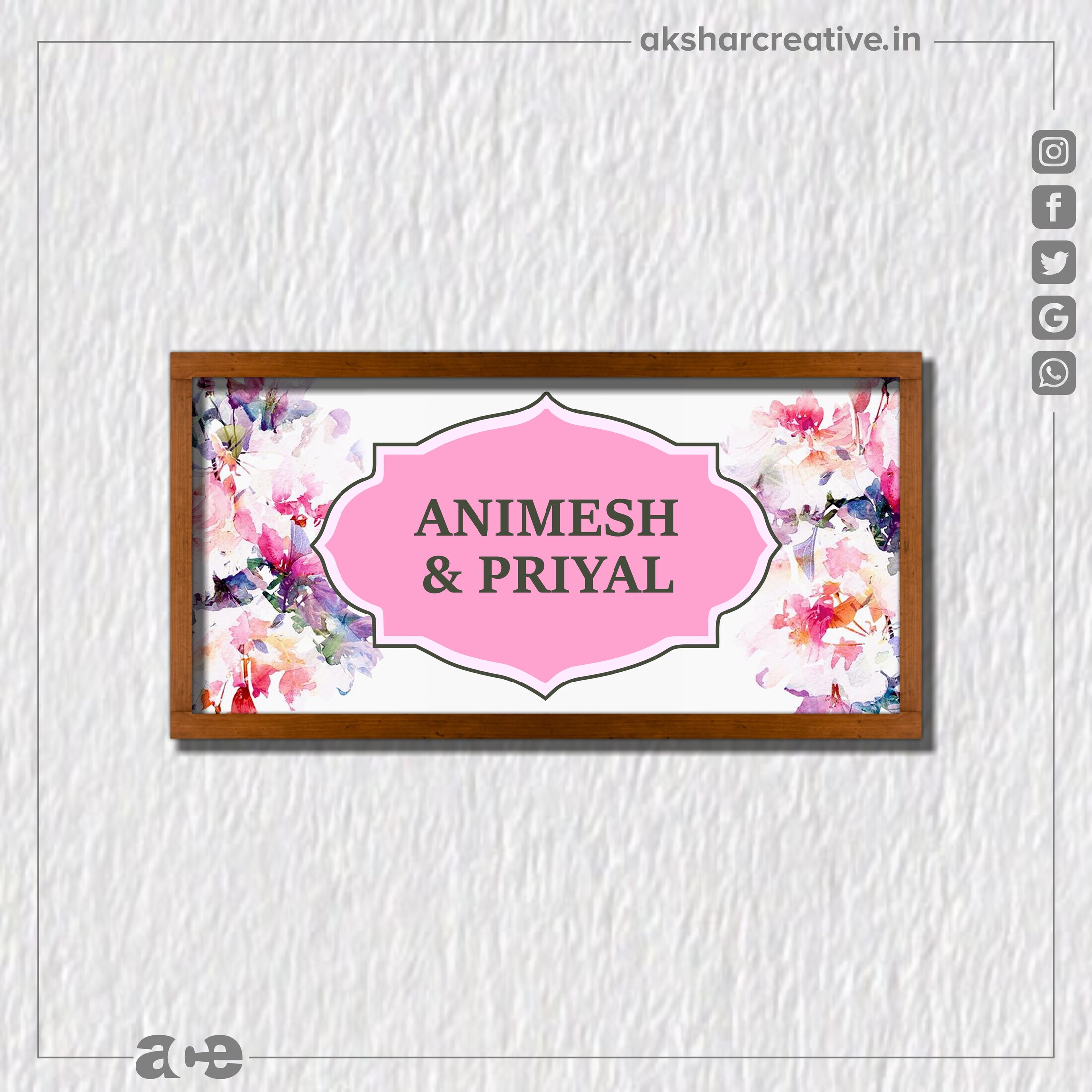 Acetpnp009 Animesh And Priyal The Printed Nameplate