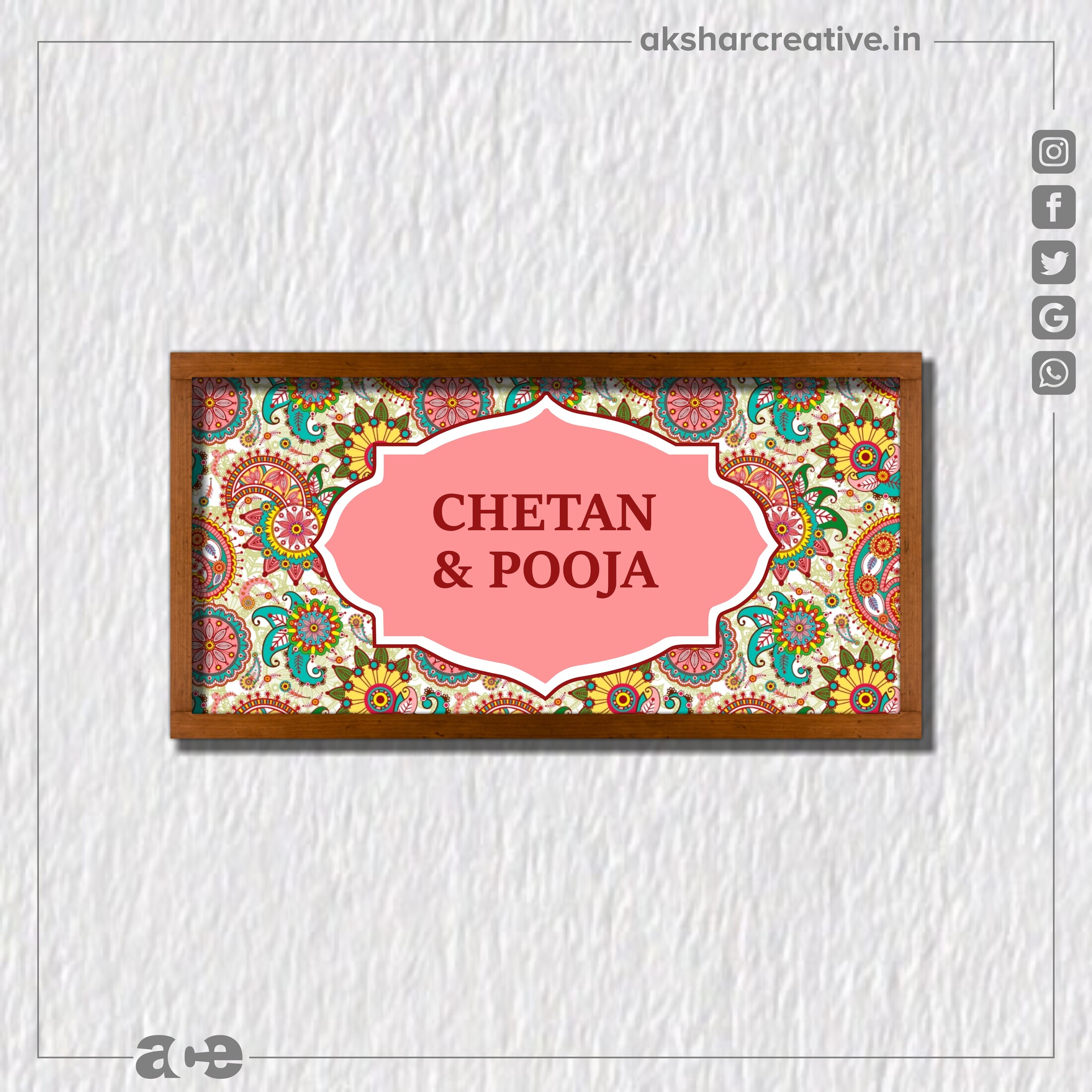 Acetpnp010 Chetan And Pooja The Printed Nameplate