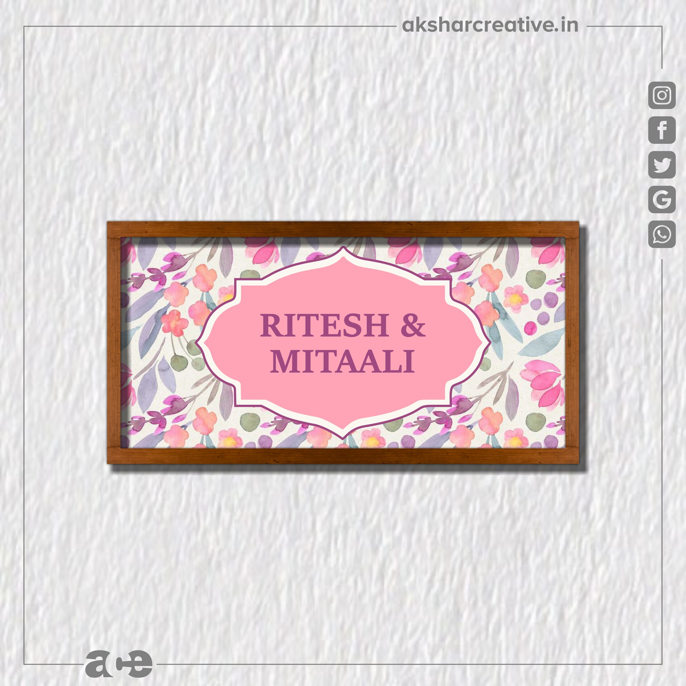 Acetpnp012 Ritesh And Mitaali The Printed Nameplate