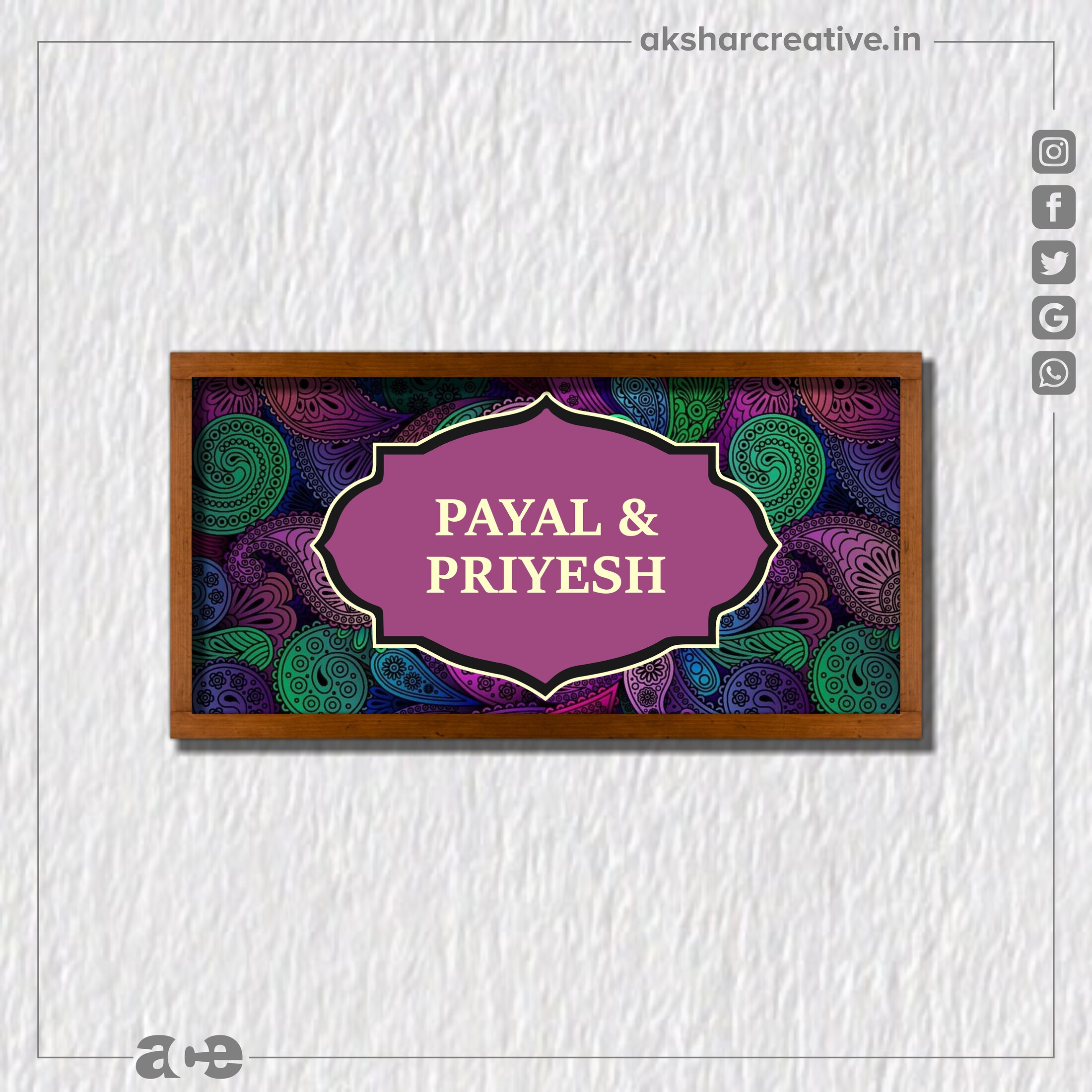 Acetpnp013 Payal And Priyesh The Printed Nameplate