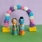 radha krishna wooden dolls