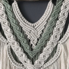 Handcrafted Knotted Natural Macramé WHITE AND GREEN LAYERED WALL ART