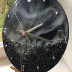 Moon Midnight Resin Hanging Clock with Crystal