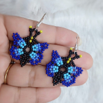 Blue Butterfly Beaded Earring