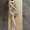 Handcrafted Knotted Natural Macrame Cotton Key Chain with lobster clasp RUNNING HITCH KNOTS